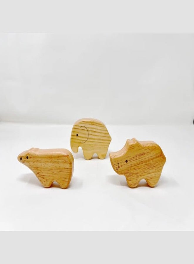 Brainsmith Safari Shakers - Set of 3 Premium Wooden Animal Rattles for Babies & Toddlers | Safe, Eco-Friendly Musical Toys for Sensory & Auditory Development | Lightweight, Easy to Hold, 1+ Years - Image 1